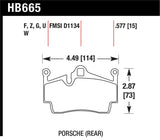 Hawk Performance HB665Z.577 FITS: Hawk 2014-2015 Porsche Cayman Performance Ceramic Street Rear Brake Pads Brake Pads Performance