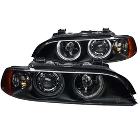 ANZO 121017 FITS: 1997-2001 BMW 5 Series Projector Headlights w/ Halo Black Headlights