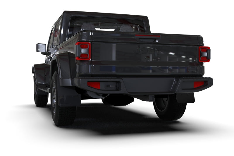 Rally Armor MF104-BLK-MBK FITS: 19-24 Jeep JT Gladiator (Mojave/Rubicon) Black Mud Flap w/Metallic Black Logo Mud Flaps