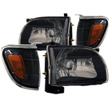 ANZO 121190 FITS: 2001-2004 Toyota Tacoma Crystal Headlights Black Headlights