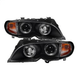 SPYDER 5042415 FITS: BMW E46 3-Series 02-05 4DR Projector Headlights 1PC LED Halo Blk PRO-YD-BMWE4602-4D-AM-BK Headlights