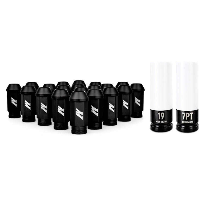 Mishimoto MMLG-15-20LBK FITS: Aluminum Locking Lug Nuts M12x1.5 20pc Set Black Lug Nuts