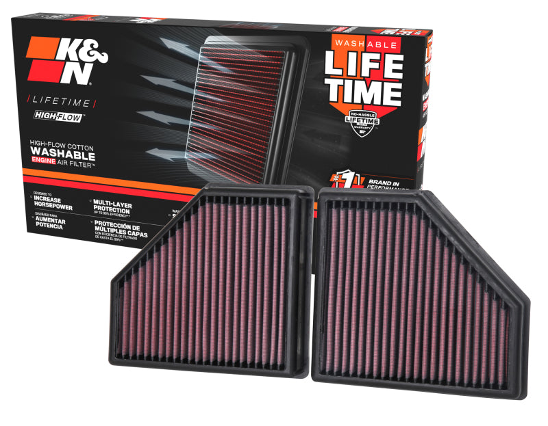 K&N Engineering 33-5086 FITS:K&N 16-19 BMW 750i L6-4.4L F/I Replacement Drop In Air Filter Air Filters Drop In