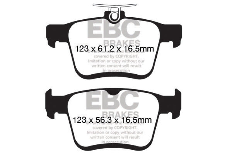 EBC UD1761 FITS: 2014+ Audi A3 1.8 Turbo (w/Electronic Parking Brake) Ultimax2 Rear Brake Pads Brake Pads OE