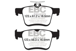 EBC DP62153 FITS: 2017+ Volkswagen Atlas 2.0L Turbo Greenstuff Rear Brake Pads Brake Pads Performance