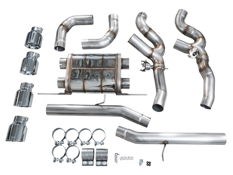 AWE Tuning 3025-42301 FITS: 20-25 BMW X3 M/M Comp (F97) AWD SwitchPath Axle-back Exhaust Chrome Silver Tips Axle Back