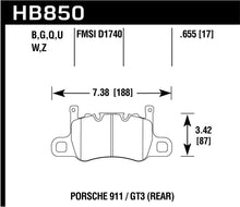 Load image into Gallery viewer, Hawk Performance HB850G.655 FITS:Hawk 14-17 Porsche 911 GT3 DTC-60 Race Rear Brake Pads Brake Pads Racing