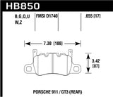 Hawk Performance HB850Z.655 FITS: Hawk Audi 14-19 Porsche 911 / 2016 Cayman / 17-19 Panamera PC Rear Brake Pads Brake Pads Performance