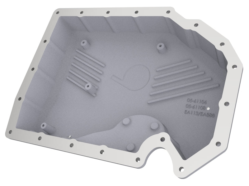 aFe 46-71240A FITS: 05-19 VW 1.8L/2.0L w/o Oil Sensor Engine Oil Pan Raw POWER Street Series w/ Machined Fins Diff Covers