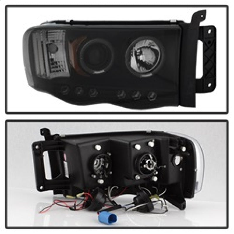 SPYDER 5078384 FITS: Dodge Ram 1500 02-05 03-05 Projector Headlights LED Halo LED Blk Smke PRO-YD-DR02-HL-BSM Headlights