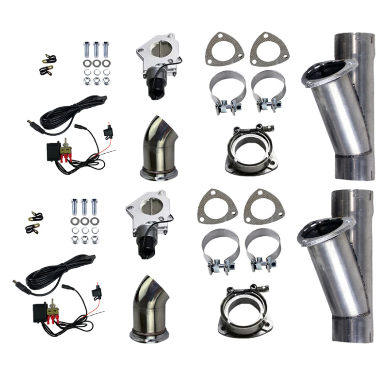 Granatelli Motor Sports 303522D FITS:Granatelli 2.25in Alum Mild Steel Electronic Dual Slip Fit Exhaust Cutout w/Band Clamps Exhaust Cutouts