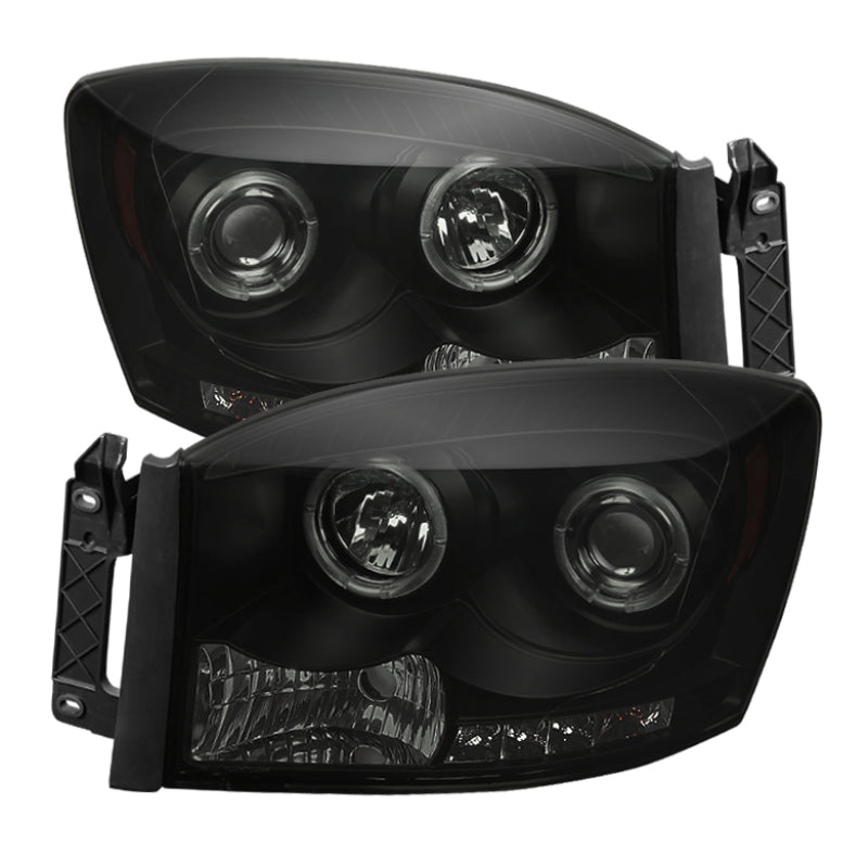 SPYDER 5078391 FITS: Dodge Ram 1500 06-08 06-09 Projector Headlights LED Halo LED Blk Smke PRO-YD-DR06-HL-BSM Headlights