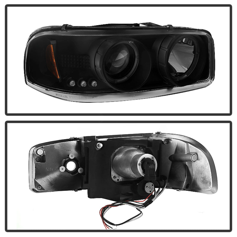 SPYDER 5078292 FITS: GMC Sierra 1500/2500 99-06 Projector Headlights LED Halo LED Blk Smke PRO-YD-CDE00-HL-BSM Headlights