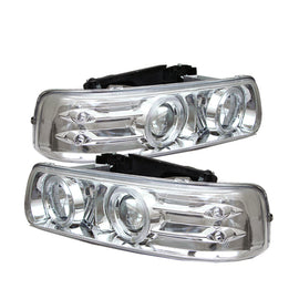 SPYDER 5009609 FITS: Chevy Silverado 1500/2500 99-02Projector Headlights LED Halo LED Chrome PRO-YD-CS99-HL-C Headlights