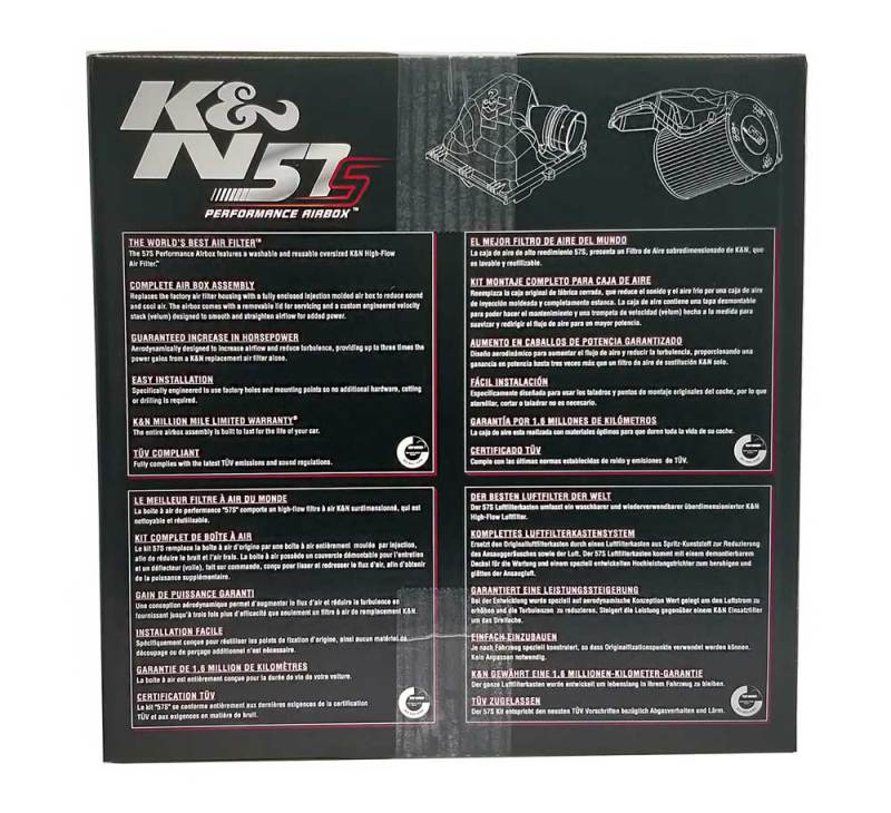 K&N Engineering 57S-9506 FITS:K&N Performance Intake Kit 2018 Volkswagen Golf Sportsvan 1.2L Cold Air Intakes