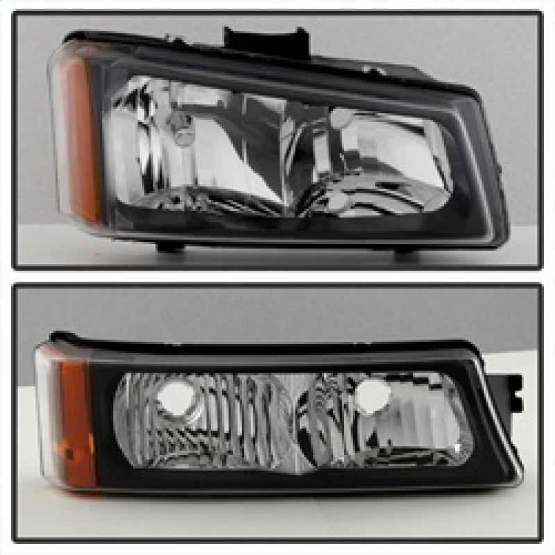 SPYDER 5069801 FITS:xTune Chevy Silverado 2500HD 03-06 Crystal Headlights w/ Bumper Lights Black HD-JH-CSIL03-AM-BK-SET Headlights