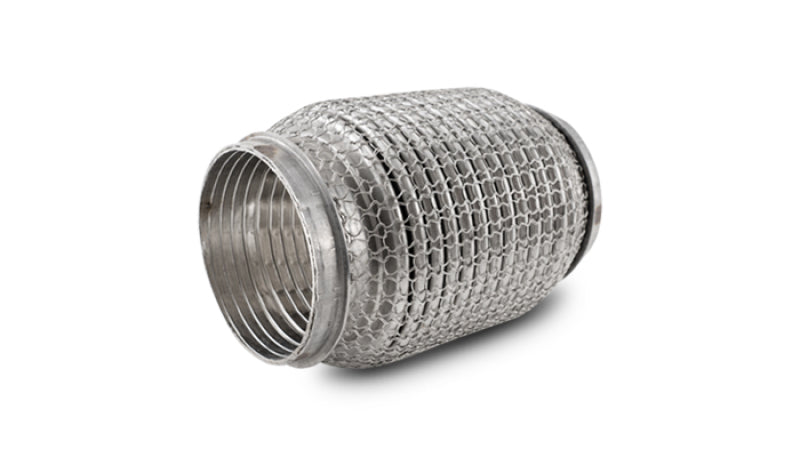 Vibrant 66006 FITS: SS Flex Coupling w/ Interlock Liner and Mesh Braid 3in Inlet/Outlet x 6in long Flanges