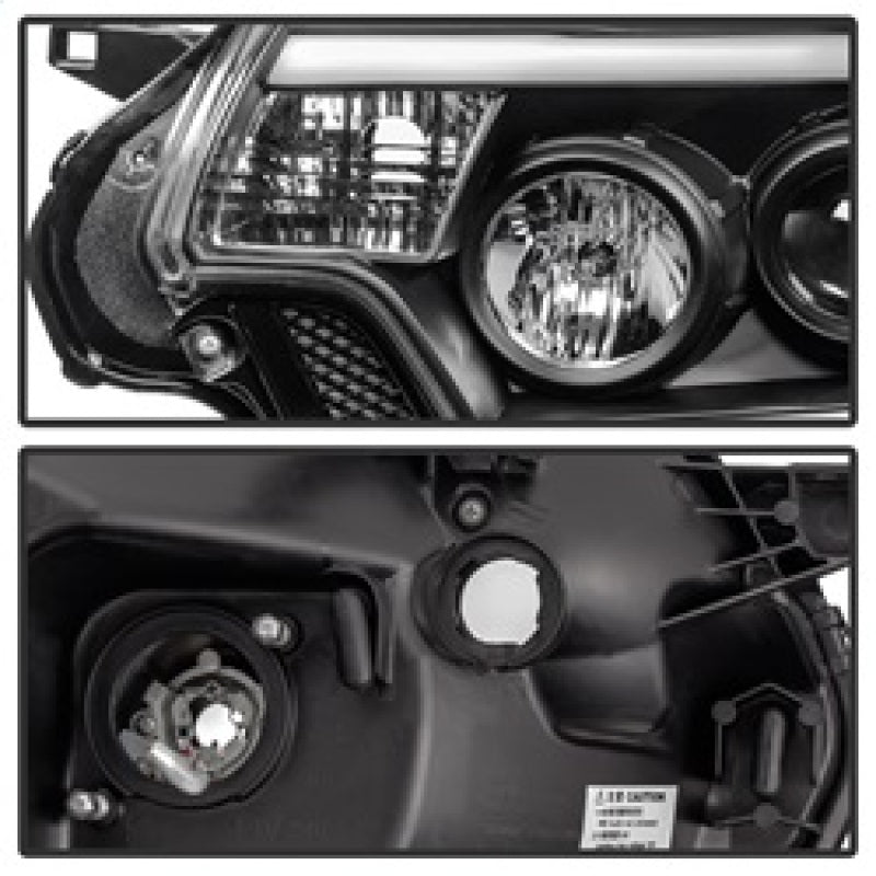 SPYDER 5081711 FITS: Toyota Tacoma 12-15 Projector Headlights Light Bar DRL Black PRO-YD-TT12-LBDRL-BK Headlights