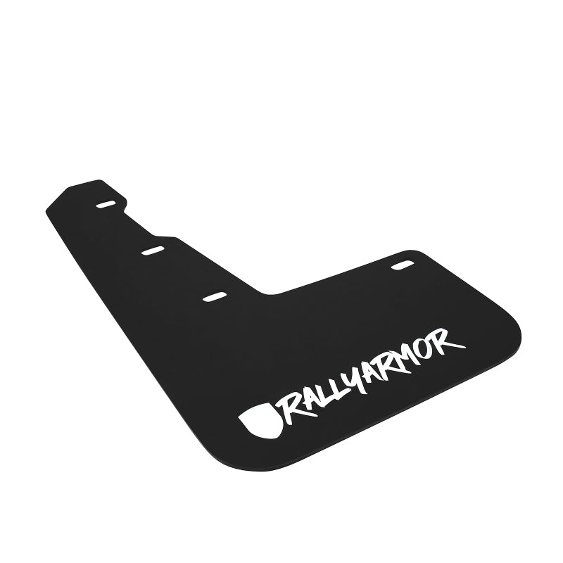 Rally Armor MF32-UR-BLK/WH-X FITS: 15-21 Subaru WRX/STI Black Mud Flap White Altered Font Logo Mud Flaps