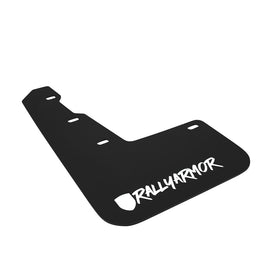 Rally Armor MF32-UR-BLK/WH-X FITS: 15-21 Subaru WRX/STI Black Mud Flap White Altered Font Logo Mud Flaps
