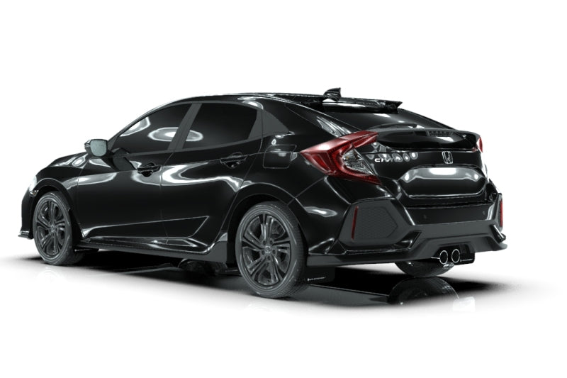 Rally Armor MF51-UR-BLK/WH FITS: 17-21 Honda Civic Sport/Sport Touring Black UR Mud Flap w/White Logo Mud Flaps