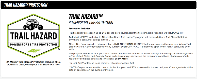 Atturo Tire SXXT-U2LT4ATA FITS:Atturo Trail Blade X/T SxS Tire 28X10R14 70N Tires ATV/UTV All Terrain