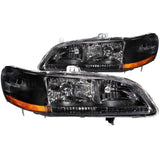 ANZO 121052 FITS: 1998-2002 Honda Accord Crystal Headlights Black Headlights