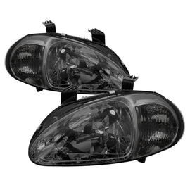 SPYDER 5013439 FITS:xTune Honda Del Sol 93-97 1Pc Crystal Headlights Smoke HD-ON-HDEL93-1P-SM Headlights
