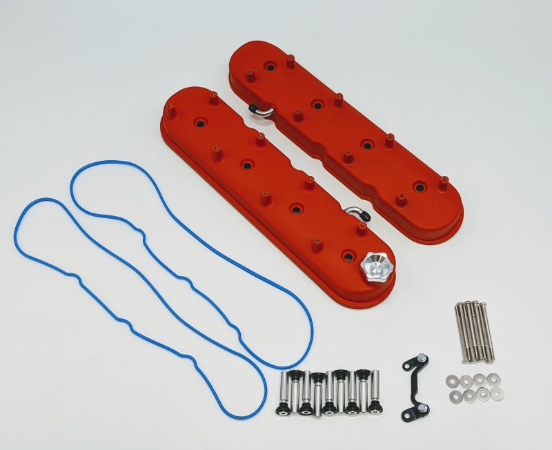 Granatelli Motor Sports 640363 FITS:Granatelli 96-22 GM LS Tall Valve Cover w/Integral Angled Coil Mounts Red Wrinkle (Pair) Valve Covers