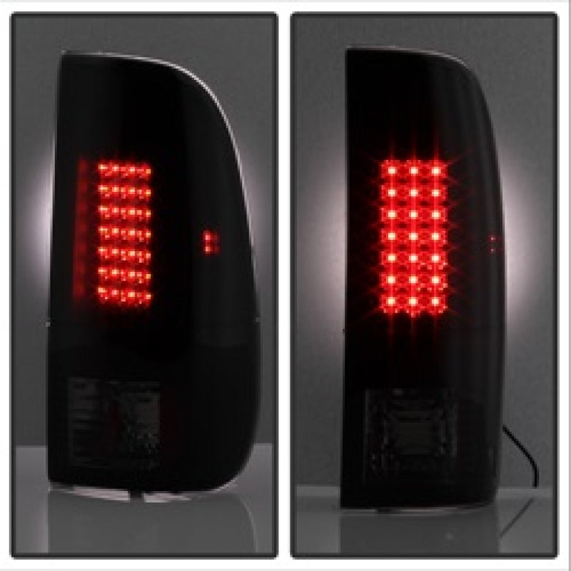 SPYDER 5078179 FITS: Ford F150 side 97-03/F250 Super Duty 99-07 LED Tail Lights Blk Smke ALT-YD-FF15097-LED-BSM Tail Lights