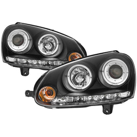 SPYDER 5012098 FITS: Volkswagen GTI 06-09/Jetta 06-09 Halogen Model Only LED Halo DRL Black PRO-YD-VG06-HL-BK Headlights