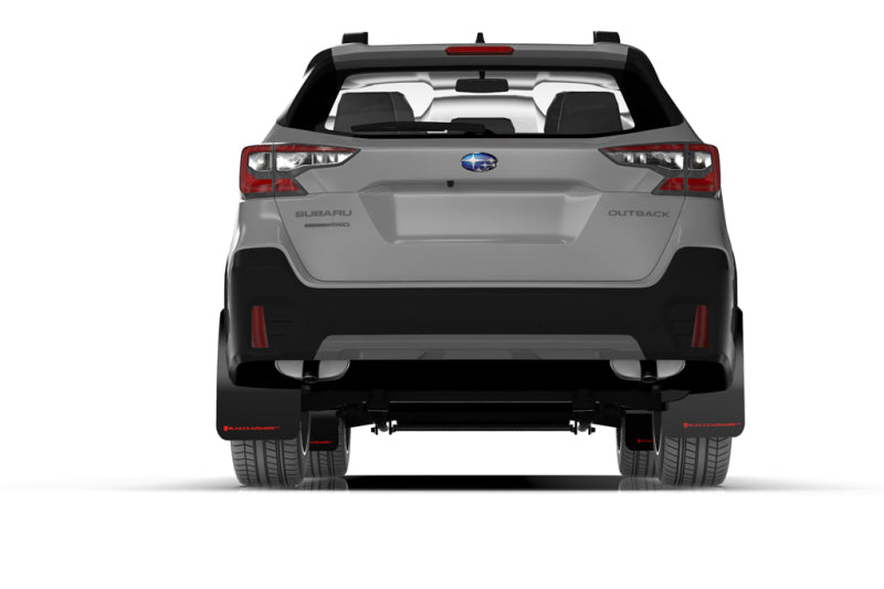Rally Armor MF66-UR-BLK/WH FITS: 20-25 Subaru Outback Black UR Mud Flap w/White Logo Mud Flaps