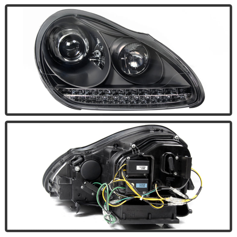 SPYDER 5080967 FITS: Porsche Cayenne 03-06 Projector Xenon/HID Model- DRL LED Blk PRO-YD-PCAY03-HID-DRL-BK Headlights