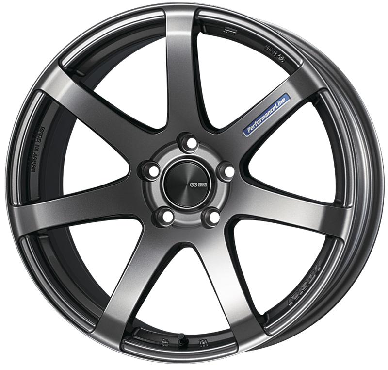 Enkei PF07 18x9.5 5x114.3 40mm Offset Dark Silver Wheel - Front View