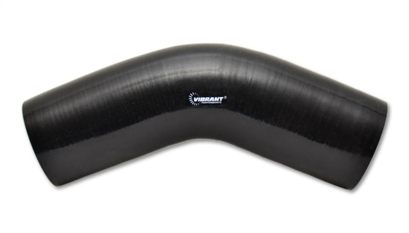 Vibrant 2917 FITS: 4 Ply Reinforced Silicone Elbow Connector 5in ID x 4in Leg 45 Deg Elbow (BLACK) Silicone Couplers & Hoses