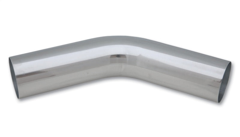 Vibrant 2886 FITS: 2.25in O.D. Universal Aluminum Tubing (45 degree bend) Polished Aluminum Tubing