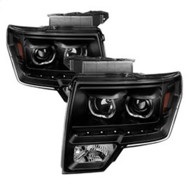 SPYDER 9032226 FITS:xTune Ford F150 09-14 Projector Headlights Halogen Model Only LED Halo Black PRO-JH-FF15009-CFB-BK Headlights