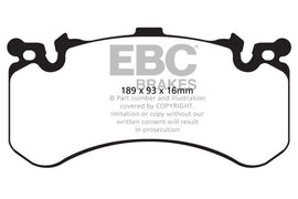 EBC DP42158R FITS: 11+ Audi A8 Quattro 6.3 (Cast Iron Rotors) Yellowstuff Front Brake Pads Brake Pads Performance