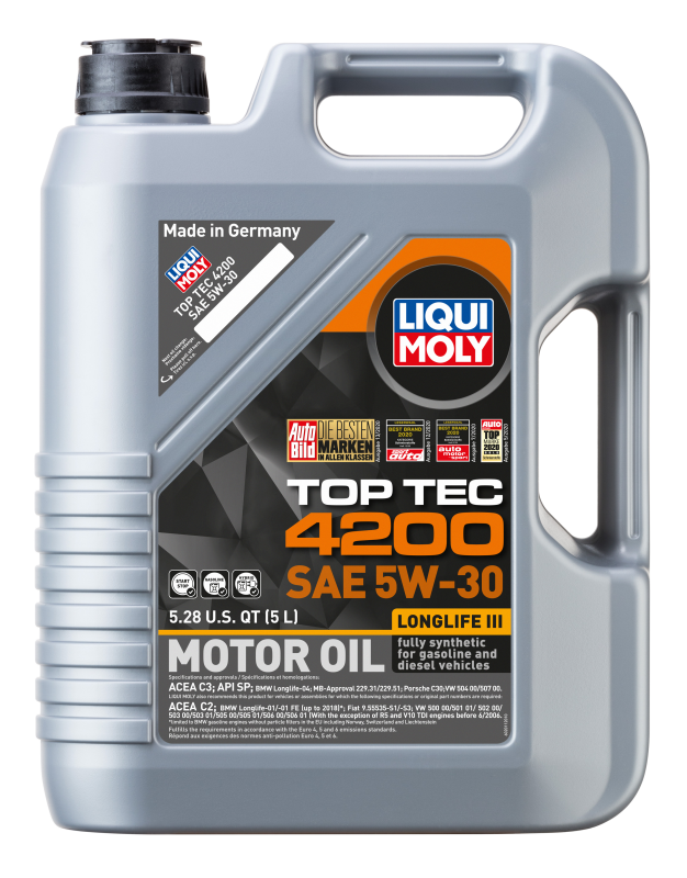 LIQUI MOLY 2011 FITS: 5L Top Tec 4200 New Generation Motor Oil SAE 5W30 Motor Oils