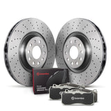 Brembo OE KTX0161 FITS: 17-21 BMW 230i/230i xDrive/17-18 320i/320i xDrive Front Disc Brake Kit Brake Rotors Drilled