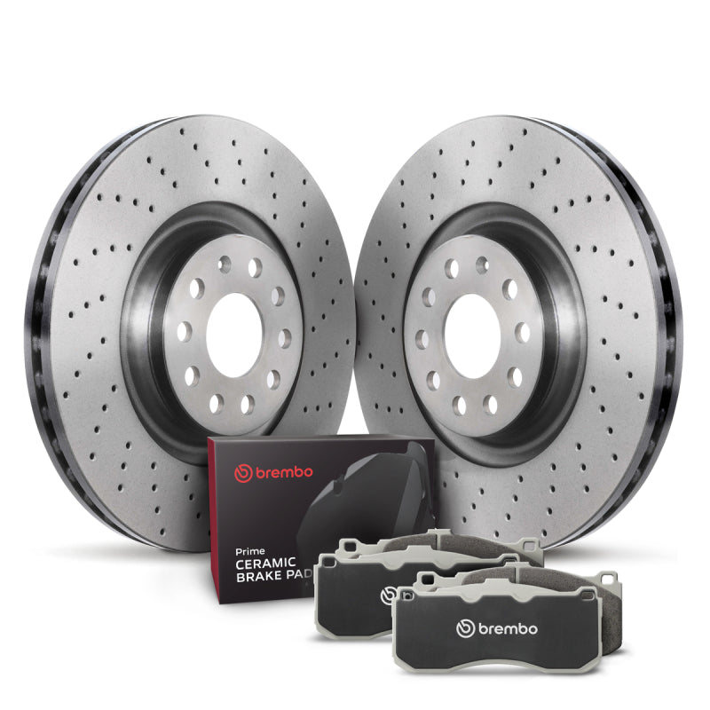 Brembo OE KTX0139 FITS: 16-22 Audi TTS Quattro Front Disc Brake Kit Brake Rotors Drilled