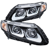 ANZO 121479 FITS: 2012-2015 Honda Civic Projector Headlights w/ U-Bar Black Headlights