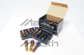 Wheel Mate 40613BR FITS: Mevius Lug Bolt Set of 20 Black 14x1.50 50mm Ball 14mm RAD Lug Nuts