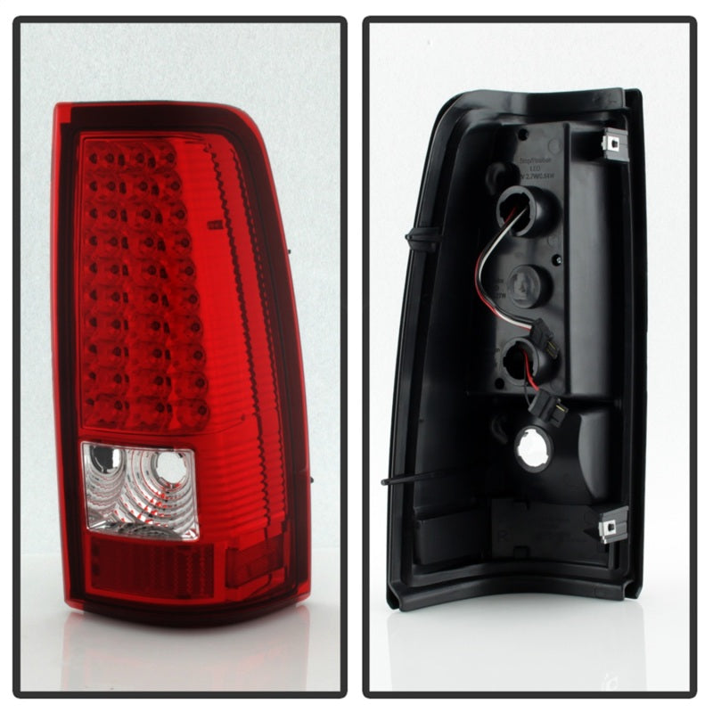 SPYDER 5008831 FITS:xTune Chevy Silverado 1500/2500/3500 99-02 LED Tail Lights Red Clear ALT-ON-CS99-LED-RC Tail Lights