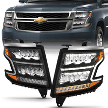 Load image into Gallery viewer, ANZO 111478 FITS: 15-20 Chevy Tahoe/Suburban LED Light Bar Style Headlights Black w/Sequential w/DRL w/Amber Headlights