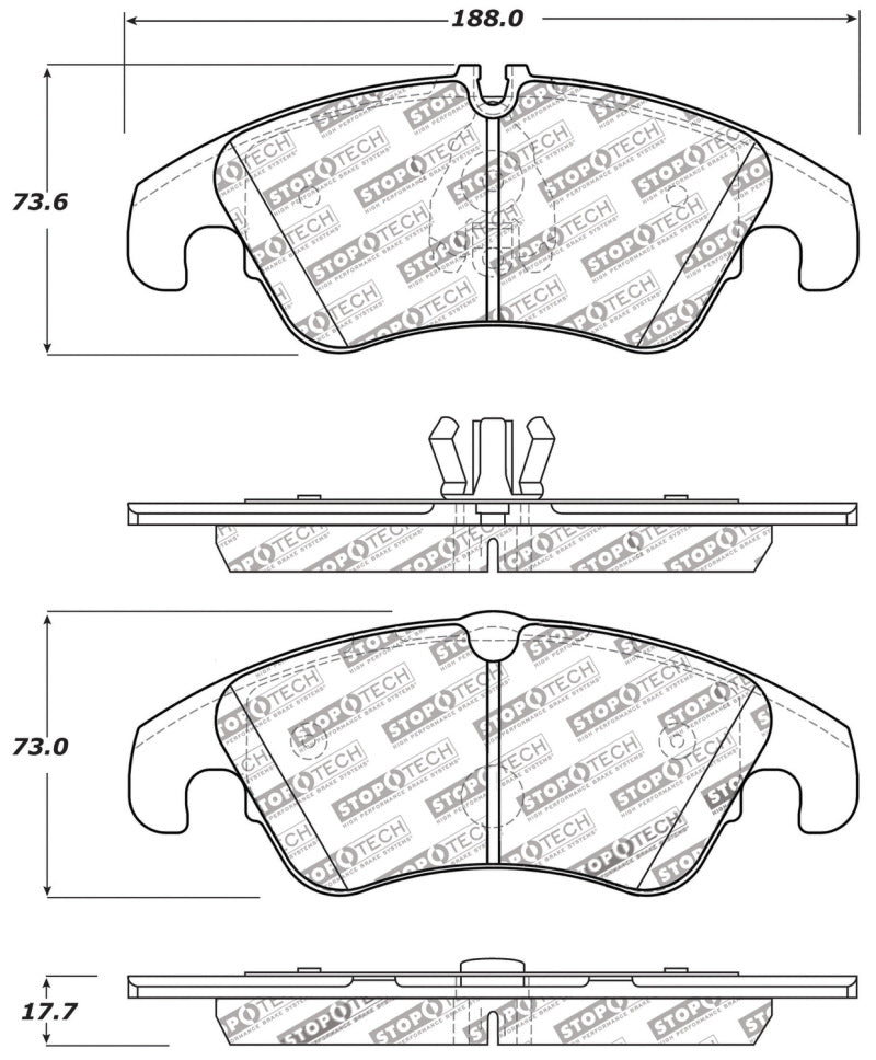 Stoptech 309.13220 FITS:StopTech Performance 08-10 Audi A5 / 10 S4 / 09-10 Audi A4 (except Quattro) Front Brake Pads Brake Pads Performance