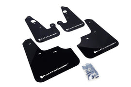 Rally Armor MF8-UR-BLK/WH FITS: 07-17 Mitsubishi Lancer Black UR Mud Flap w/ White Logo Mud Flaps