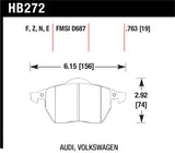 Hawk 00-06 Audi TT/00-06 TT Quattro 1.8L / 99-04 VW Golf GTI 2.8L Blue 9012 Race Front Brake Pads