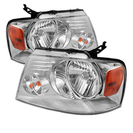 SPYDER 5069825 FITS:xTune Ford F150 04-08 Amber Crystal Headlights Chrome HD-JH-FF15004-AM-C Headlights