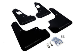 Rally Armor MF10-UR-BLK/GRY FITS: 08-17 Mitsubishi EVO X Black UR Mud Flap w/ Grey Logo Mud Flaps